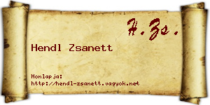 Hendl Zsanett névjegykártya